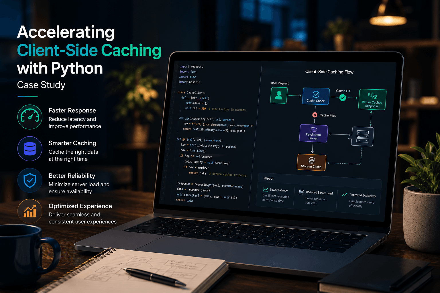 Accelerating Client-Side Caching with Python: Case Study Case Study | Magnence Accelerating Client-Side Caching with Python: Case Study Case Study | Copyright © Magnence