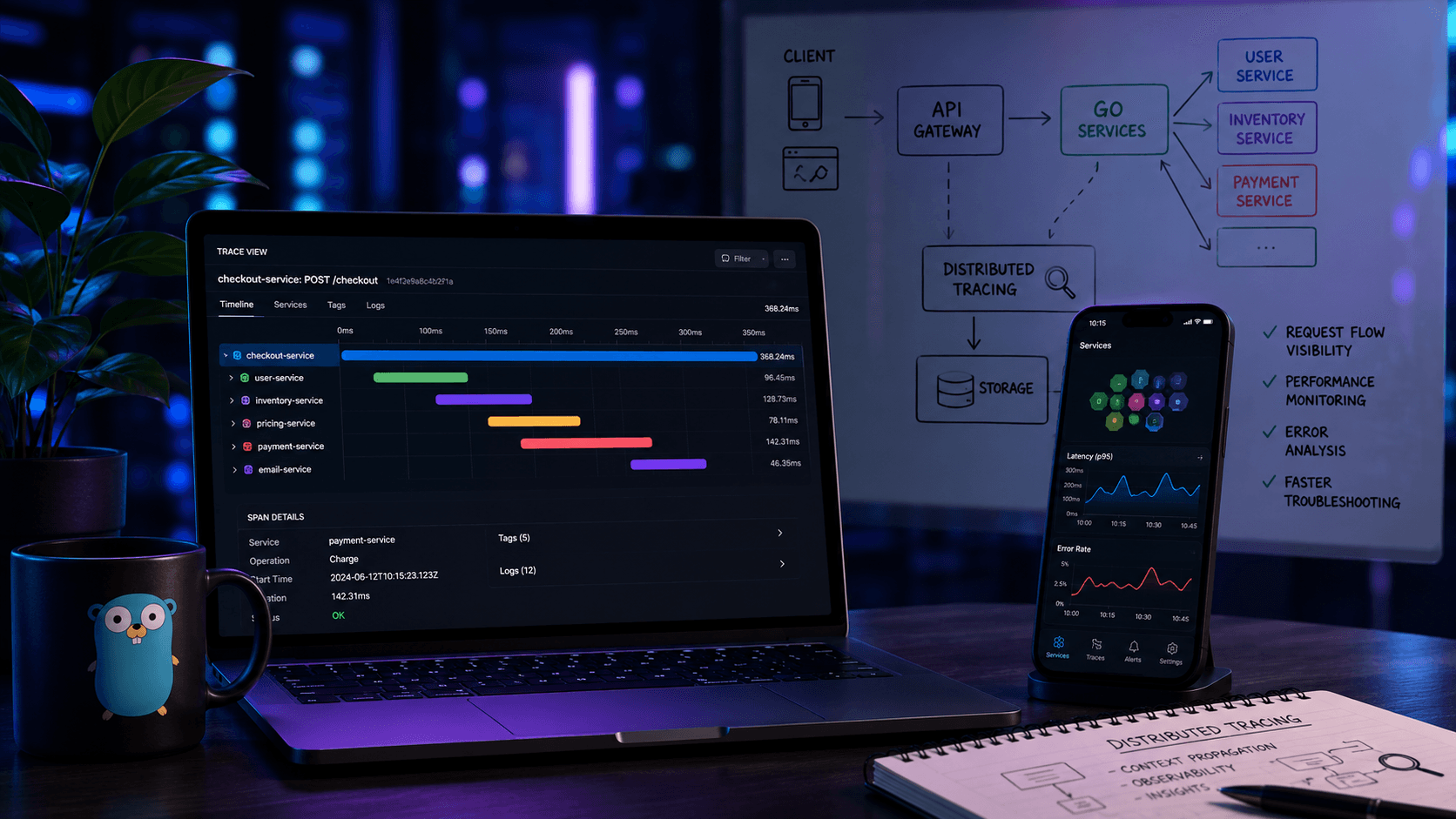 Architecting Distributed Tracing with Go: Case Study Case Study | Magnence Architecting Distributed Tracing with Go: Case Study Case Study | Copyright © Magnence