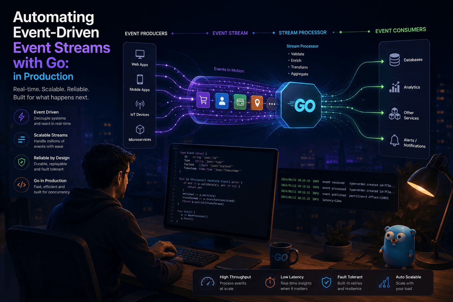 Automating Event-Driven Event Streams with Go: in Production Case Study | Magnence Automating Event-Driven Event Streams with Go: in Production Case Study | Copyright © Magnence
