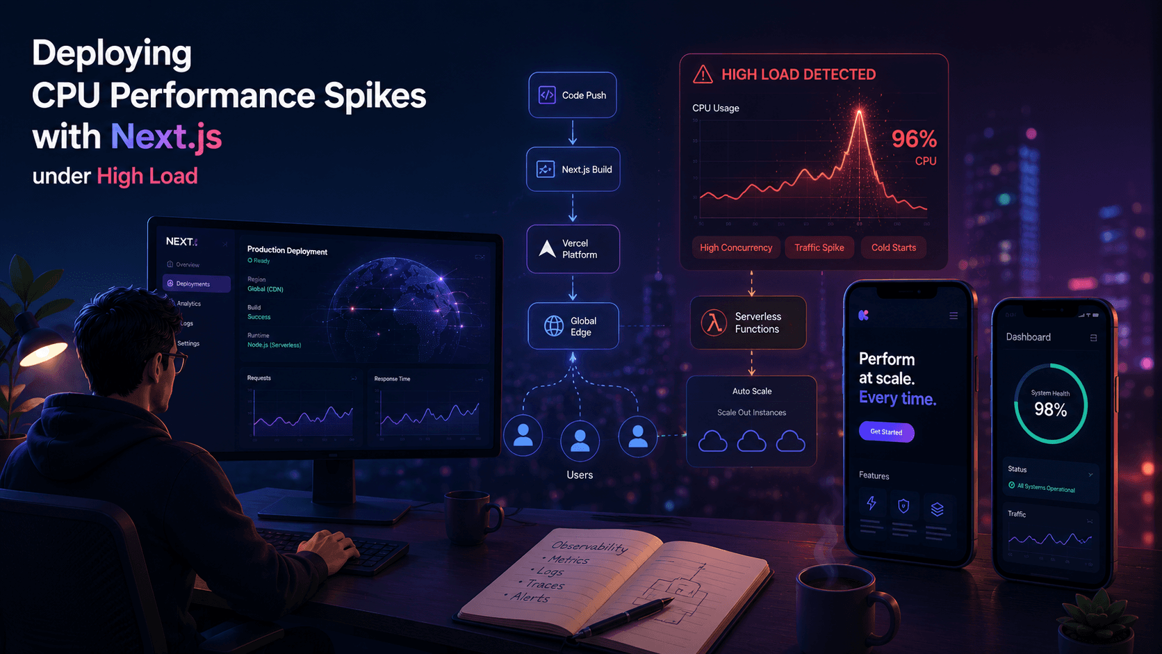 Deploying CPU Performance Spikes with Next.js: under High Load Case Study | Magnence Deploying CPU Performance Spikes with Next.js: under High Load Case Study | Copyright © Magnence