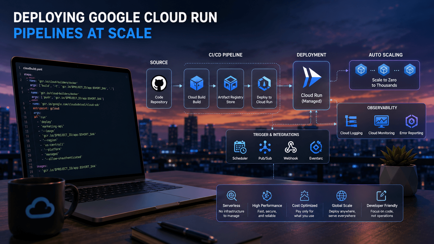 Deploying Google Cloud Run Pipelines at Scale Case Study | Magnence Deploying Google Cloud Run Pipelines at Scale Case Study | Copyright © Magnence