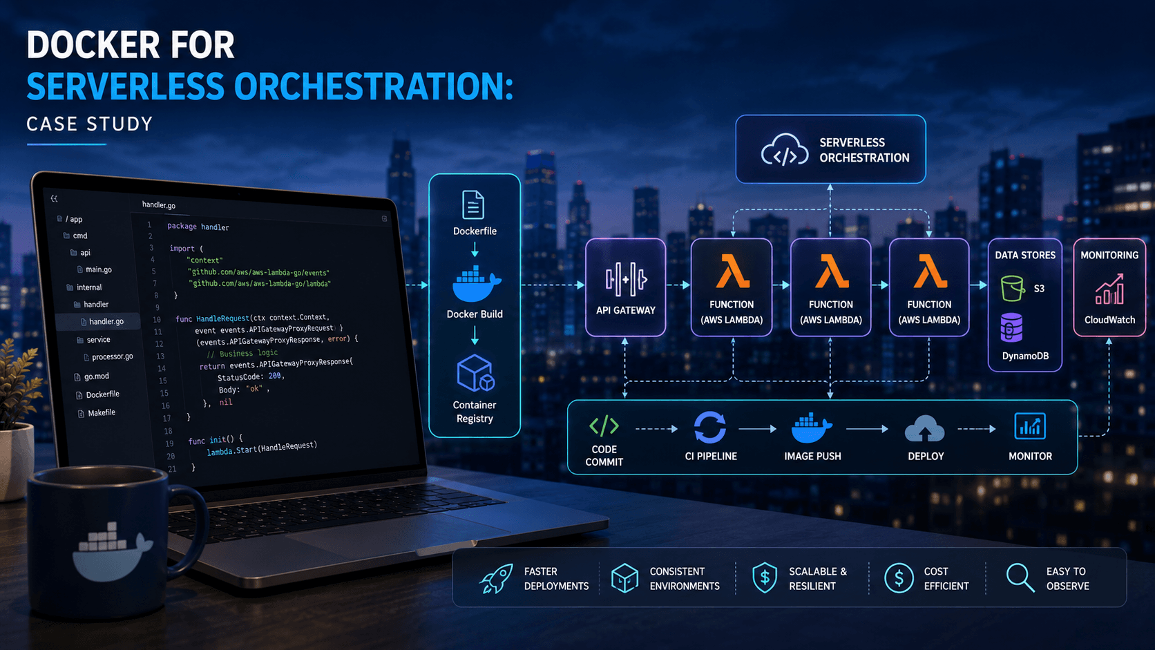 Docker for Serverless Orchestration: Case Study Case Study | Magnence Docker for Serverless Orchestration: Case Study Case Study | Copyright © Magnence