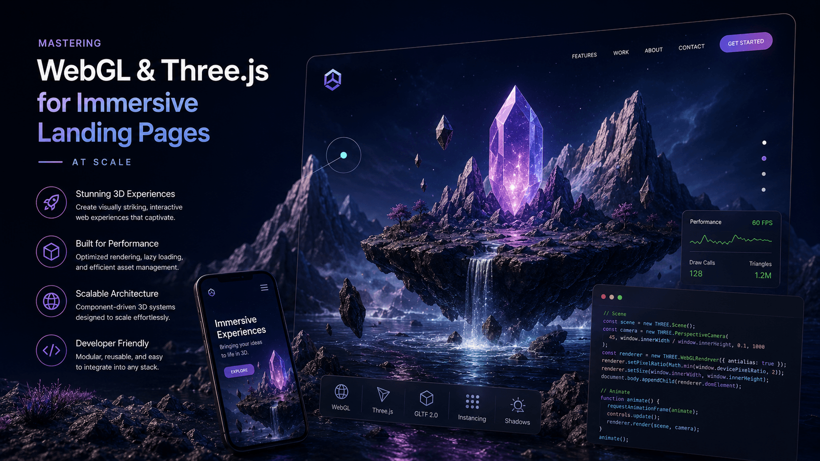 Mastering WebGL and Three.js for Immersive Landing Pages: At Scale Case Study | Magnence Mastering WebGL and Three.js for Immersive Landing Pages: At Scale Case Study | Copyright © Magnence