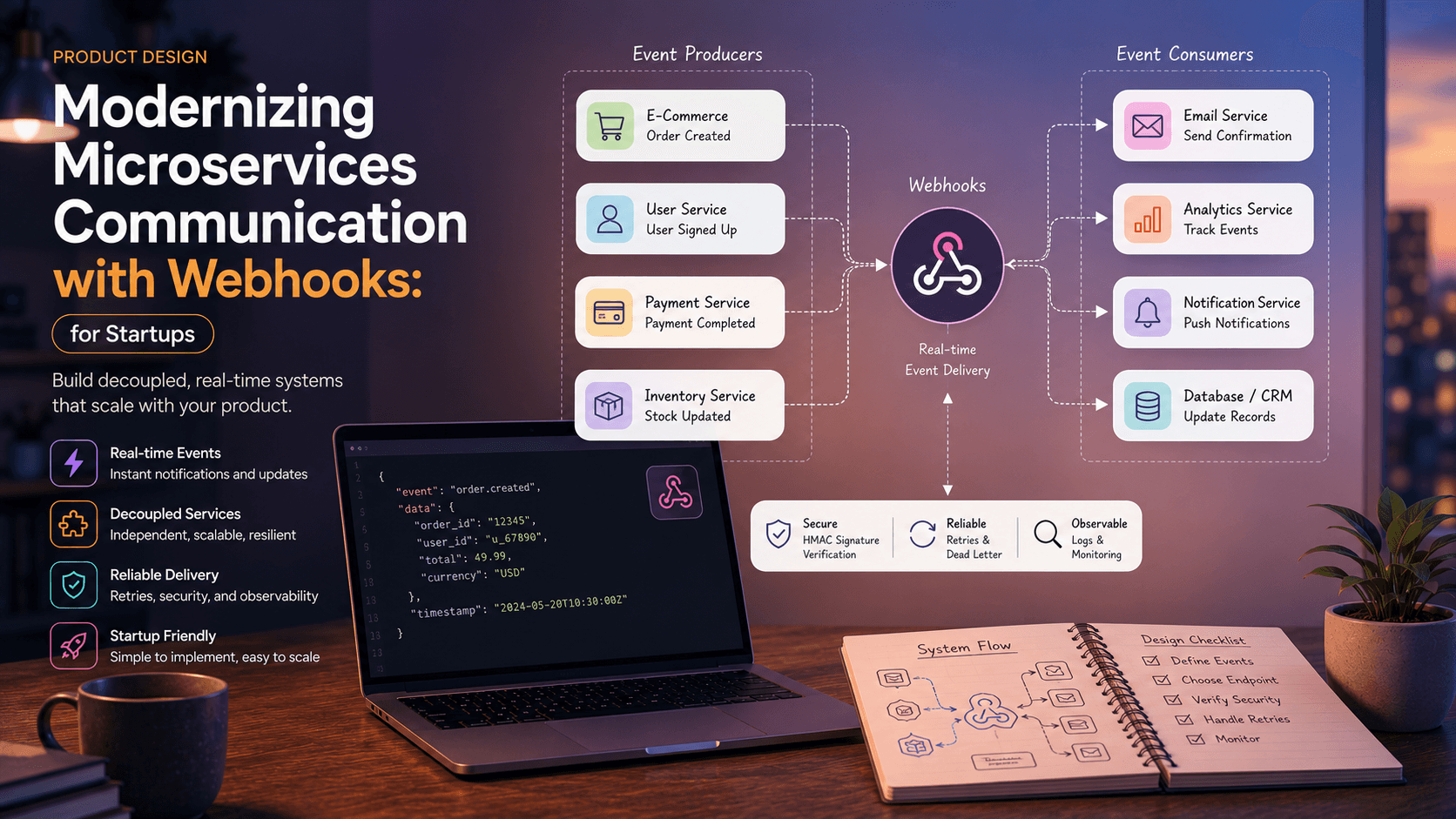 Modernizing Microservices Communication with Webhooks: for Startups Case Study | Magnence Modernizing Microservices Communication with Webhooks: for Startups Case Study | Copyright © Magnence
