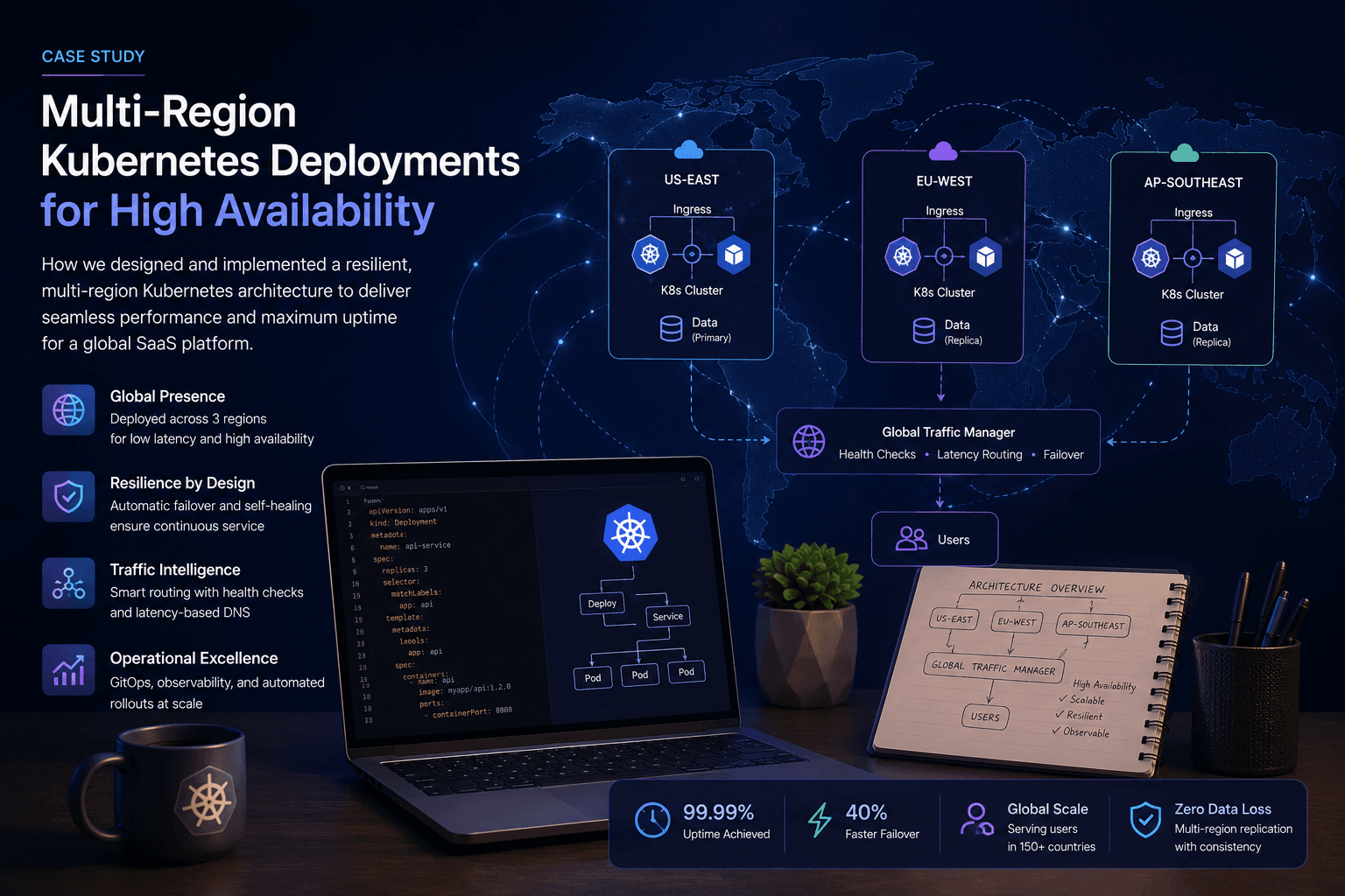 Multi-Region Kubernetes Deployments for High Availability: Case Study Case Study | Magnence Multi-Region Kubernetes Deployments for High Availability: Case Study Case Study | Copyright © Magnence