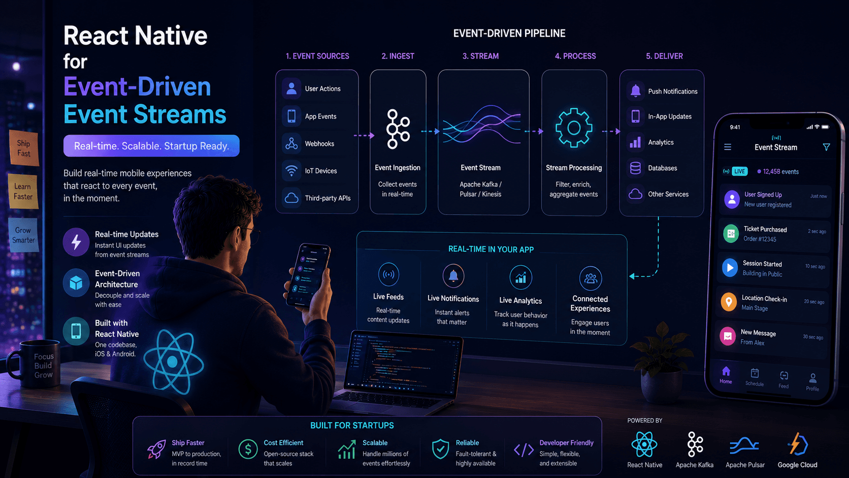 React Native for Event-Driven Event Streams: for Startups Case Study | Magnence React Native for Event-Driven Event Streams: for Startups Case Study | Copyright © Magnence
