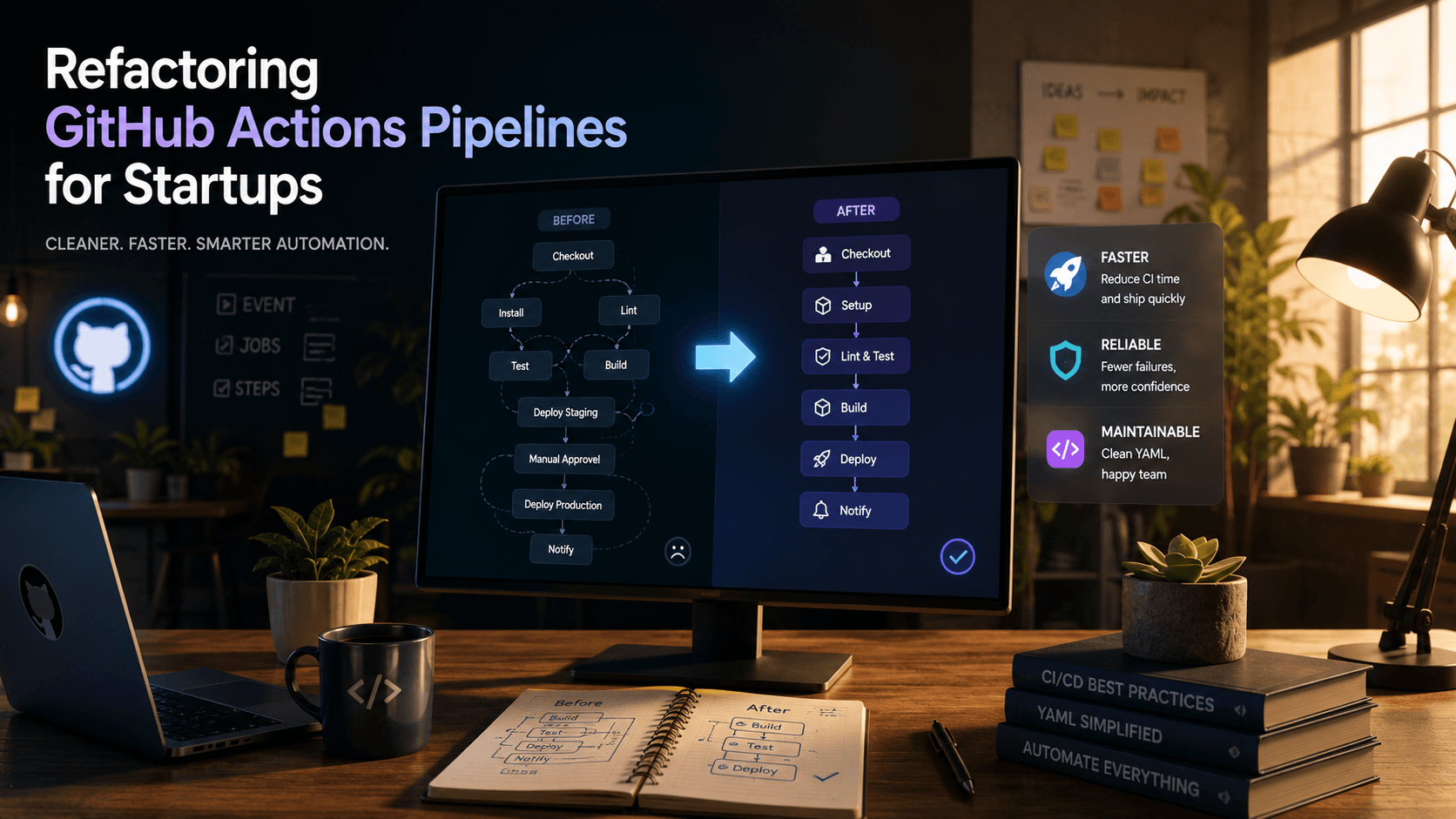 Refactoring GitHub Actions Pipelines for Startups Case Study | Magnence Refactoring GitHub Actions Pipelines for Startups Case Study | Copyright © Magnence