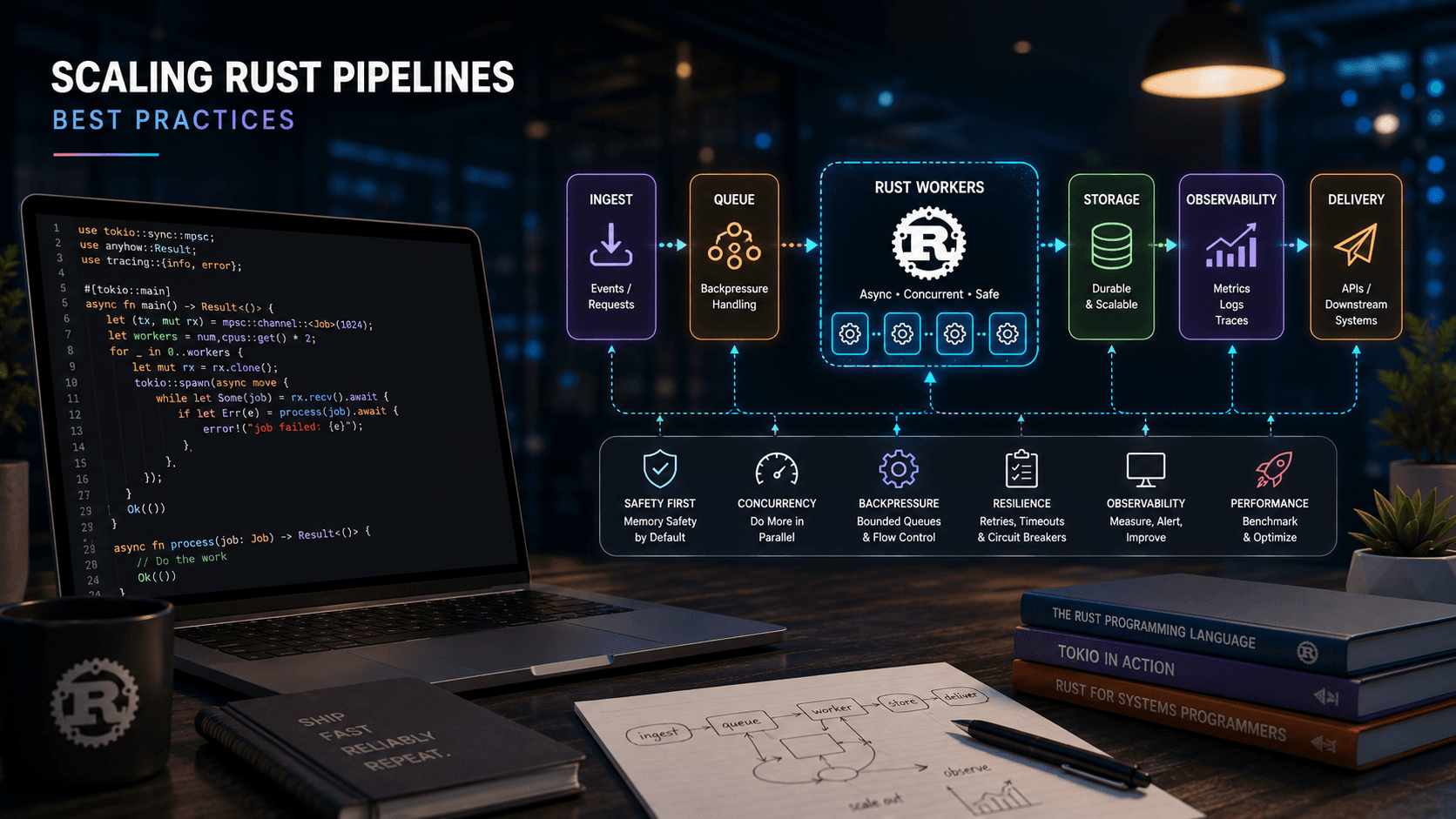 Scaling Rust Pipelines Best Practices Case Study | Magnence Scaling Rust Pipelines Best Practices Case Study | Copyright © Magnence