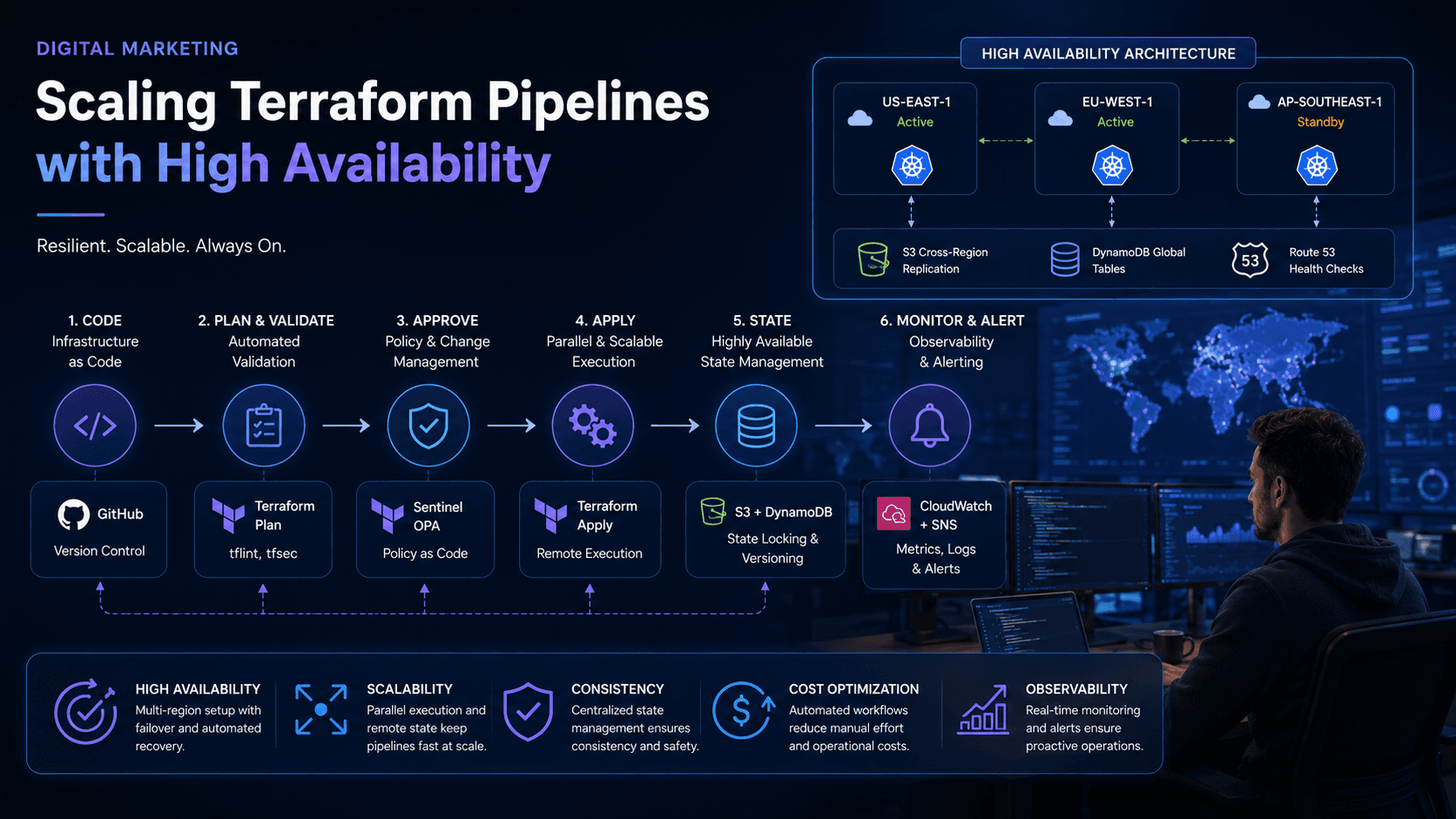Scaling Terraform Pipelines with High Availability Case Study | Magnence Scaling Terraform Pipelines with High Availability Case Study | Copyright © Magnence