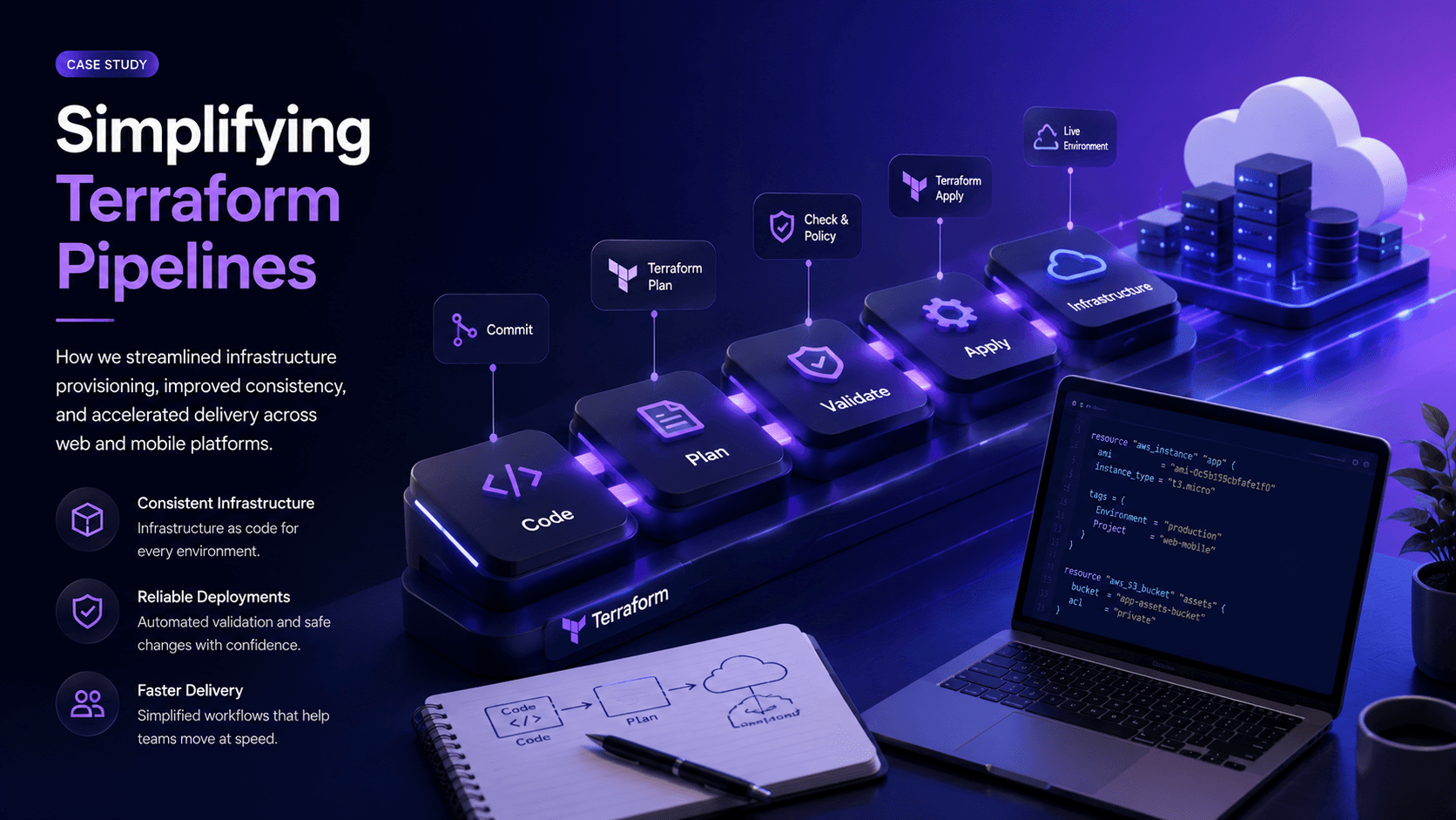 Simplifying Terraform Pipelines Case Study Case Study | Magnence Simplifying Terraform Pipelines Case Study Case Study | Copyright © Magnence
