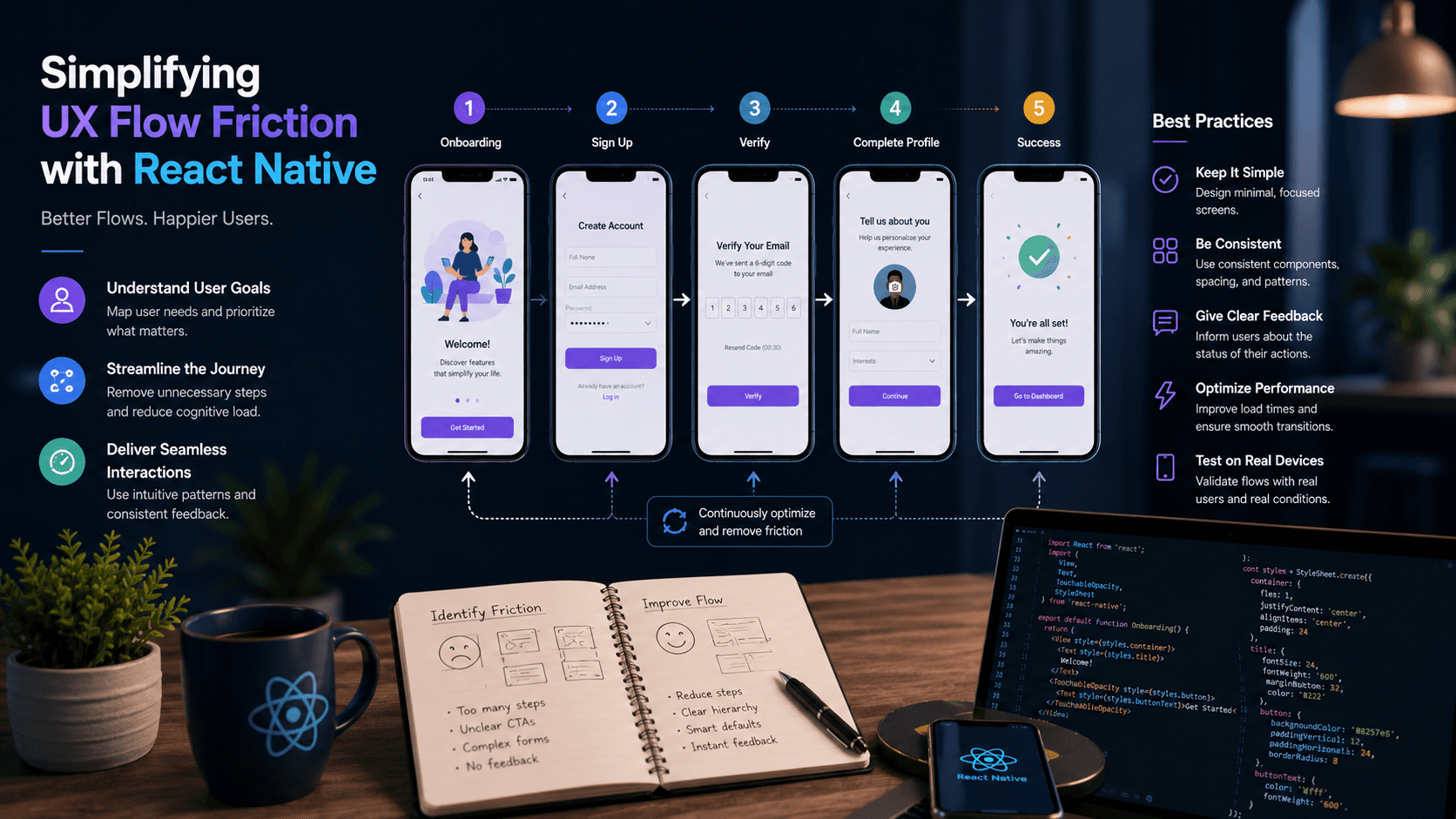 Simplifying UX Flow Friction with React Native: Best Practices Case Study | Magnence Simplifying UX Flow Friction with React Native: Best Practices Case Study | Copyright © Magnence