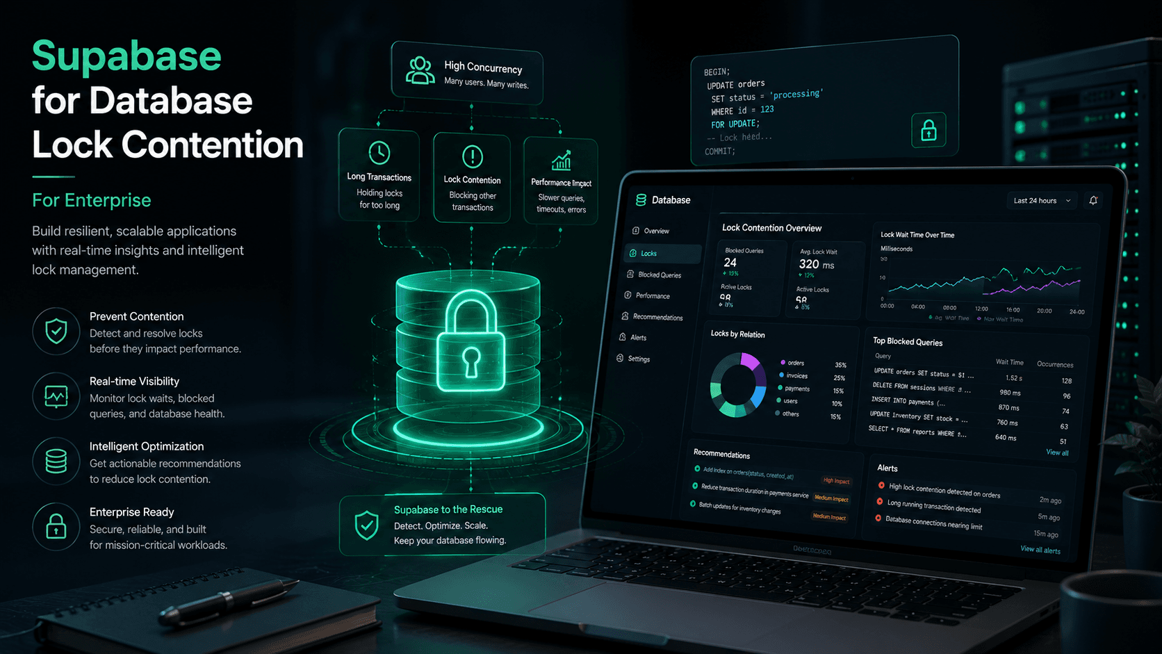Supabase for Database Lock Contention: for Enterprise Case Study | Magnence Supabase for Database Lock Contention: for Enterprise Case Study | Copyright © Magnence