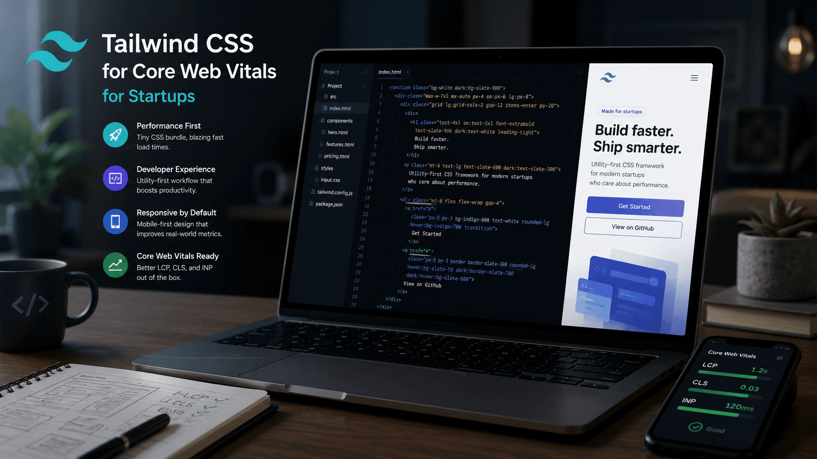 Tailwind CSS for Core Web Vitals: for Startups Case Study | Magnence Tailwind CSS for Core Web Vitals: for Startups Case Study | Copyright © Magnence
