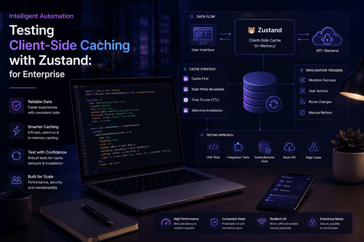 Testing Client-Side Caching with Zustand: for Enterprise Case Study | Magnence Testing Client-Side Caching with Zustand: for Enterprise Case Study | Copyright © Magnence