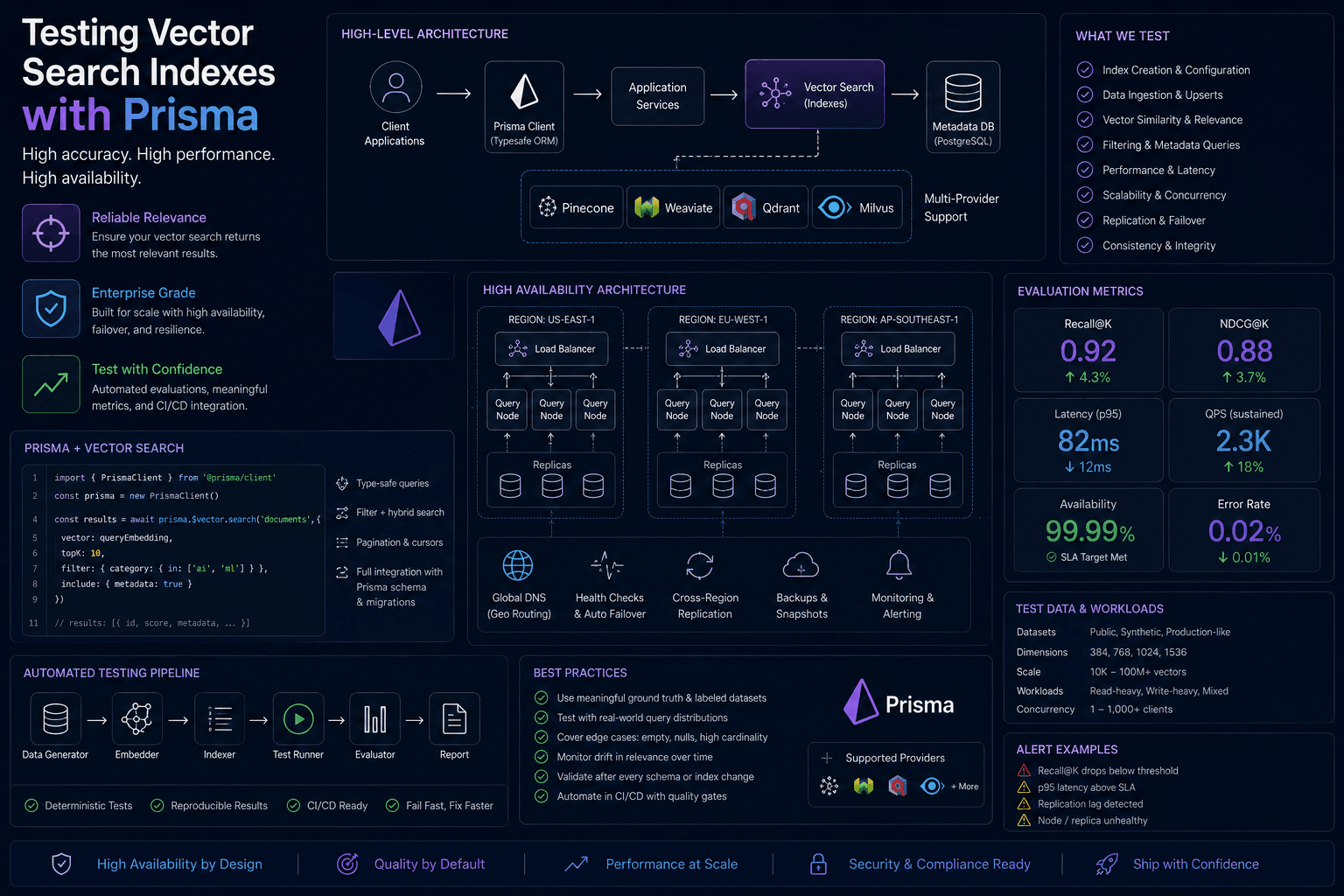 Testing Vector Search Indexes with Prisma: with High Availability Case Study | Magnence Testing Vector Search Indexes with Prisma: with High Availability Case Study | Copyright © Magnence