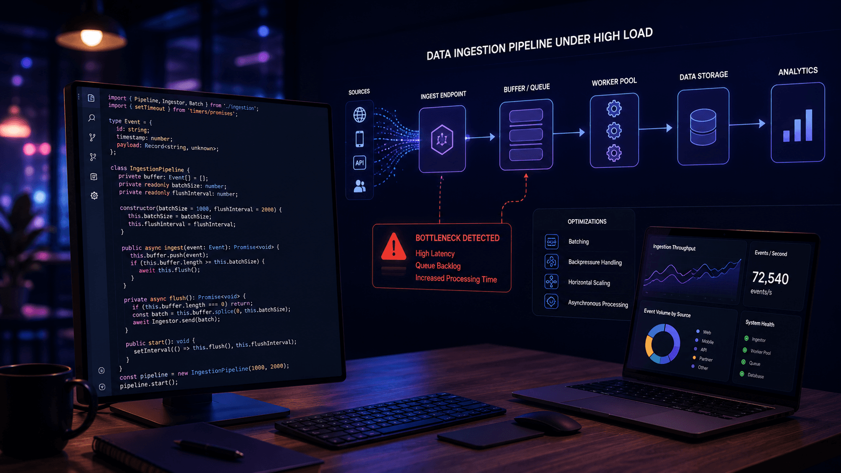 TypeScript for Data Ingestion Bottlenecks: under High Load Case Study | Magnence TypeScript for Data Ingestion Bottlenecks: under High Load Case Study | Copyright © Magnence